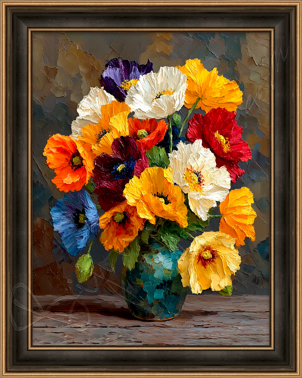Poppies in Vase (Collector Edition) 32x40 in