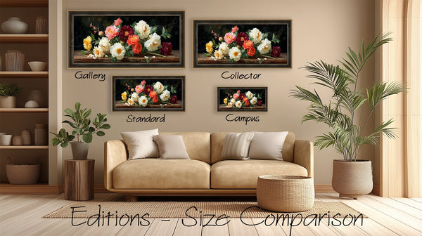 Peonies on Table (Collector Edition) 48x24 in