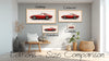Visual size guide showing Bijou Frames™ Editions — Campus, Standard, Collector, and Gallery canvas artworks | Bijou Frames™