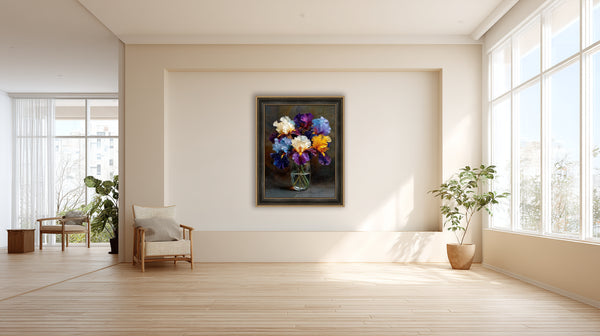 Irises in Vase (Gallery Edition) 40x50 in