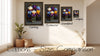 Visual size guide showing Bijou Frames™ Editions — Campus, Standard, Collector, and Gallery canvas artworks | Bijou Frames™