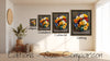 Visual size guide showing Bijou Frames™ Editions — Campus, Standard, Collector, and Gallery canvas artworks | Bijou Frames™
