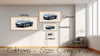 Visual size guide showing Bijou Frames™ Editions — Campus, Standard, Collector, and Gallery canvas artworks | Bijou Frames™